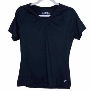 SKIRTSPORTS Black Top Liberty Workout Short Sleeve Tee V-Neck XS